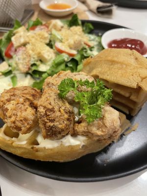 Waffel Chicken  at Veganerie - Siam Paragon in Bangkok
