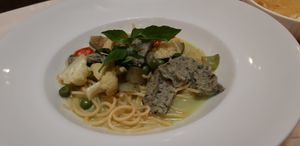 Thai Green Curry Noodles at Veganerie - Siam Paragon in Bangkok