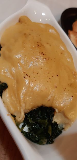 Baked "Cheese" Spinach at Veganerie - Siam Paragon in Bangkok
