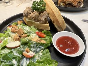 Waffle and chicken   at Veganerie - Siam Paragon in Bangkok