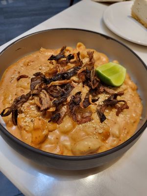 Tom Yam Mac and cheese - love! at Veganerie - Siam Paragon in Bangkok