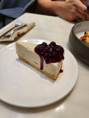 Blueberry cheesecake - husband's favorite at Veganerie - Siam Paragon in Bangkok