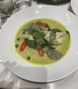 Green Curry Spaghetti at Veganerie - Siam Paragon in Bangkok