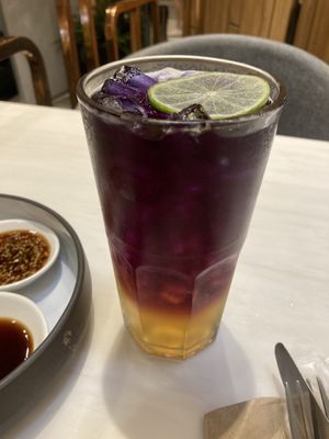Butterfly pea tea  at Veganerie - Siam Paragon in Bangkok