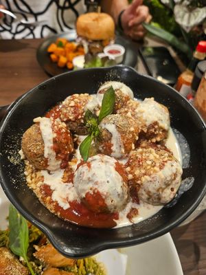 Mushroom Almond Meat Balls ~ 11/1/24 at Veganerie - Siam Paragon in Bangkok