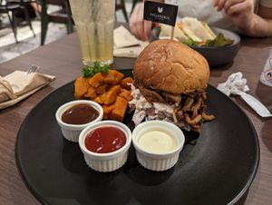 Mushroom burger at Veganerie - Siam Paragon in Bangkok