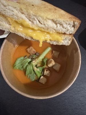 Grilled cheese and tomato soupp  at Veganerie - Siam Paragon in Bangkok
