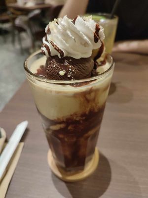 Peanut banana choc milkshake - amazing! at Veganerie - Siam Paragon in Bangkok