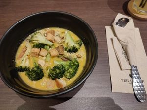 Broccoli cheese soup at Veganerie - Siam Paragon in Bangkok