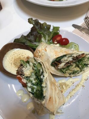 Caesar Wrap with mushrooms extremely tasty at Veganerie - Siam Paragon in Bangkok