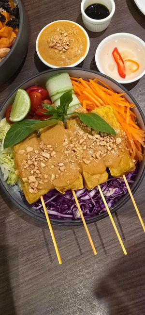 Tofu satay. at Veganerie - Siam Paragon in Bangkok