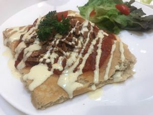 Pizza crepe at Veganerie - Siam Paragon in Bangkok