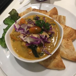 Sweet potato and chickpea curry at Veganerie - Siam Paragon in Bangkok