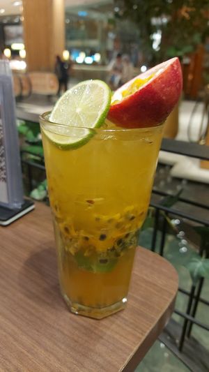 Passion citrus soda at Veganerie - Siam Paragon in Bangkok