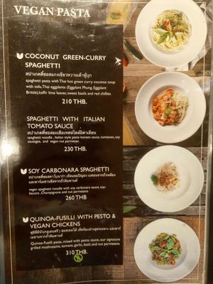 Menu at Veganerie - Siam Paragon in Bangkok