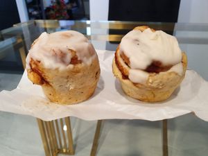 Cinnamon rolls!! Yummy!! Brought back to Singapore with me. at Veganerie - Siam Paragon in Bangkok
