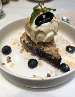 Blueberry pie with ice cream   at Veganerie - Siam Paragon in Bangkok