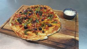 Vegan Pizza at The Hidden Olive in Plymouth