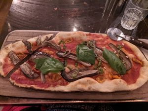 Vegan rustica pizza, without the vegan cheese at Zizzi in Belfast