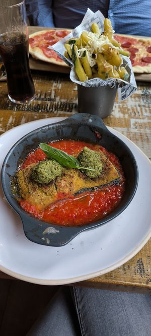 Vegan rainbow lasagne and courgetti fritti fries at Zizzi in Belfast