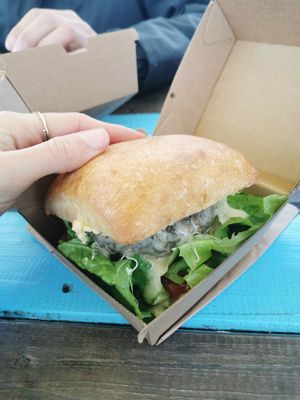 Zen's burger at Zens Kitchen Food Truck in Murchison