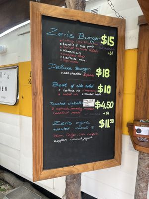 One set of options. I had zen burger.  at Zens Kitchen Food Truck in Murchison