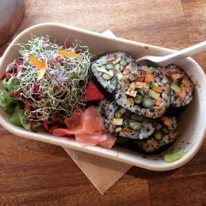Black quinoa, spring veg., tofu sushi... at Zens Kitchen Food Truck in Murchison