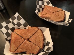 Two vegan grilled sandwiches  at Toasty's Grilled Cheese Shop in Duluth