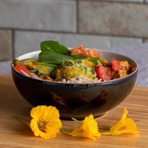 Bowl food at Ahimsa The Vegan Cafe in North West London