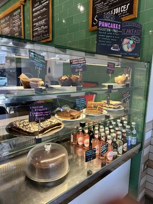 Good selection of cakes  at Ahimsa The Vegan Cafe in North West London