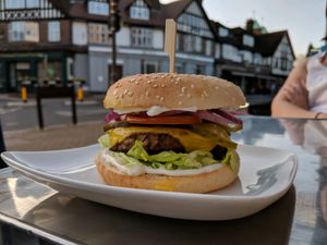 The Ahisma Burger   at Ahimsa The Vegan Cafe in North West London