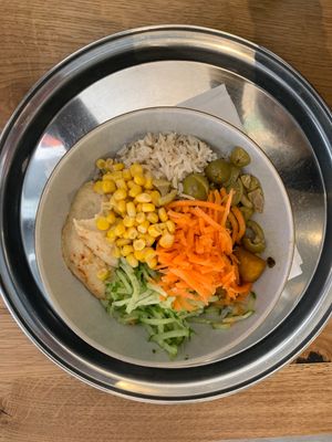 Health bowl at Ahimsa The Vegan Cafe in North West London