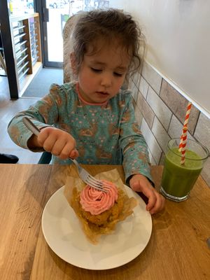 Raspberry muffin  at Ahimsa The Vegan Cafe in North West London