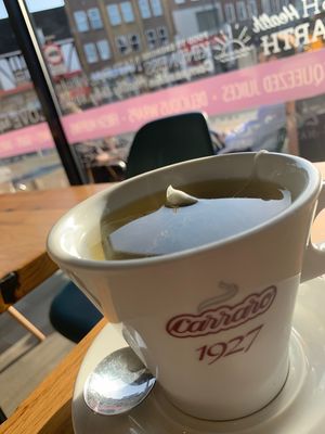 Green tea  at Ahimsa The Vegan Cafe in North West London