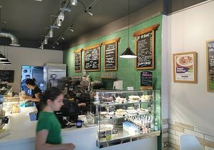 Cafe bar at Ahimsa The Vegan Cafe in North West London