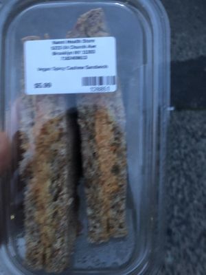 Spicy vegan sandwich   at Nanni Juice Bar in Brooklyn