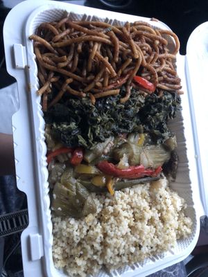 Quinoa spinach okra and lomein   at Nanni Juice Bar in Brooklyn