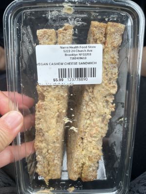 Vegan cashew cheese sandwich   at Nanni Juice Bar in Brooklyn