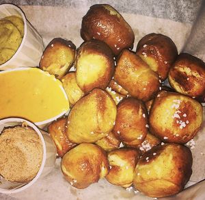 Vegan Soft Pretzel Bites at Woodhouse in Columbus