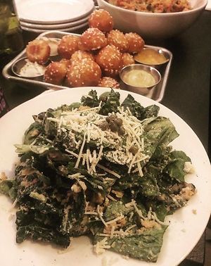 Salad and Pretzel Balls at Woodhouse in Columbus