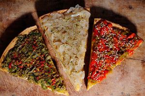 Fainá, made from pure chickpea flour at Pizza Vegana - San Telmo  in Buenos Aires