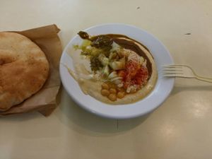 Hummus (without egg) at Hummus Magen David in Tel Aviv