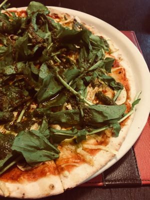 Vegan pesto and everything  at Pizzeria Verace in Santiago