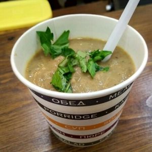 Mushroom soup at Falafel Guru in Moscow