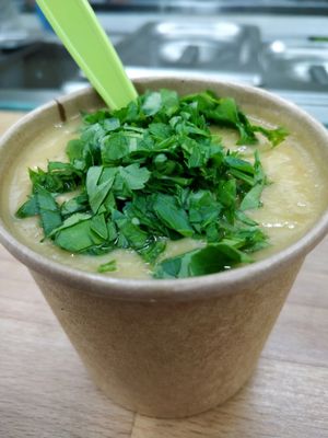 lentil soup at Falafel Guru in Moscow