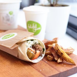 Falafel and chips at Falafel Guru in Moscow