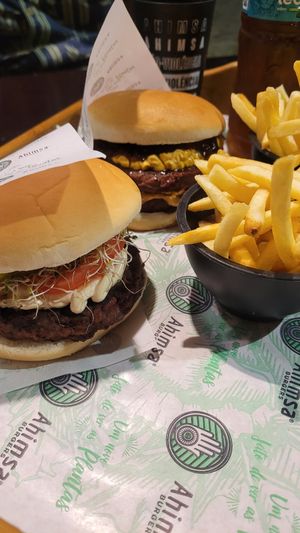 Burger with Fries at Ahimsa Burgers in Florianopolis