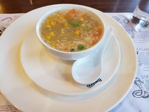 Sweet corn soup at Inchin's Bamboo Garden in Morrisville