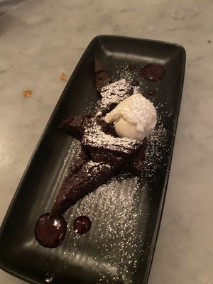 Brownie with ice cream   at LOV - McGill in Montreal