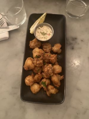 Calmar/dumpling mix (not on the menu)  at LOV - McGill in Montreal